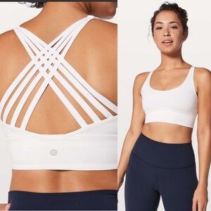 NWT Lululemon Free To Be Moved Bra White Strappy Back Sports Bra Luxtreme Size 4